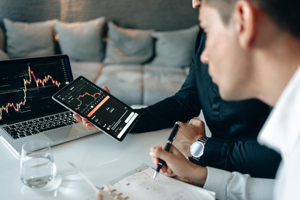 Cryptocurrency trading interface showing exchange in progress